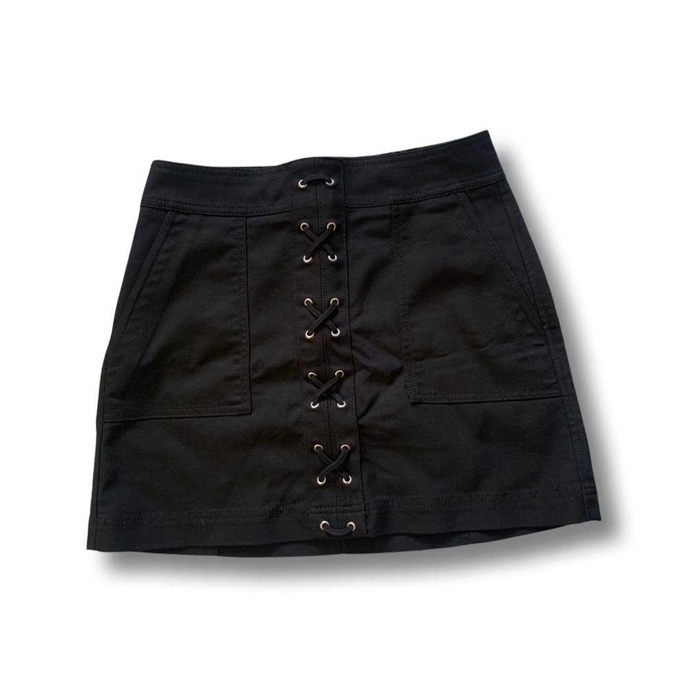 Black Express Lace Up Skirt